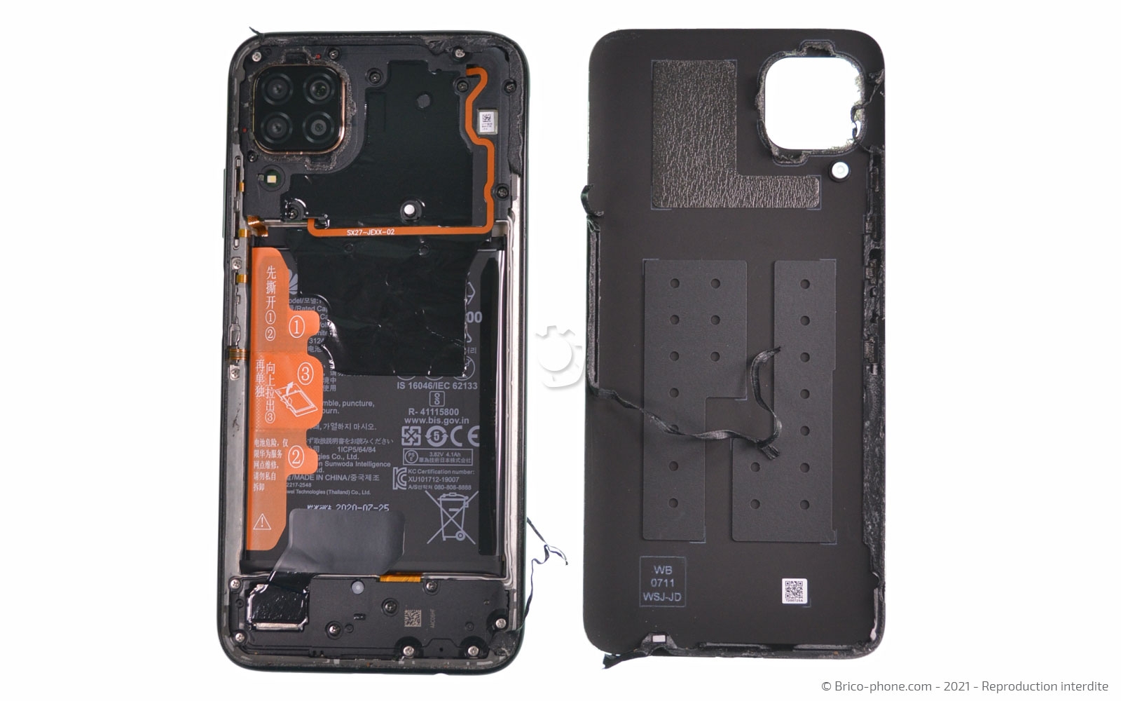 Changement du connecteur de charge sur P40 Lite photo 3