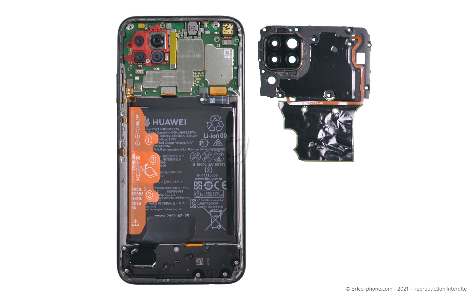 Changement du connecteur de charge sur P40 Lite photo 3