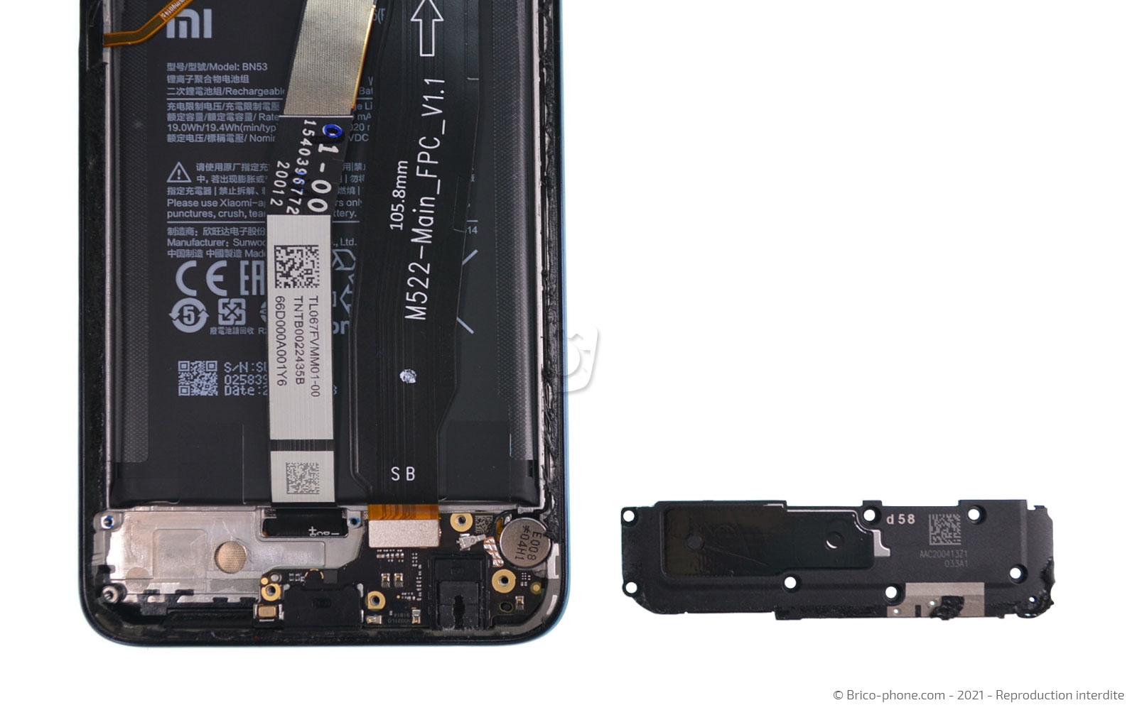 Changement du bloc écran  sur Redmi Note 9 Pro photo 3