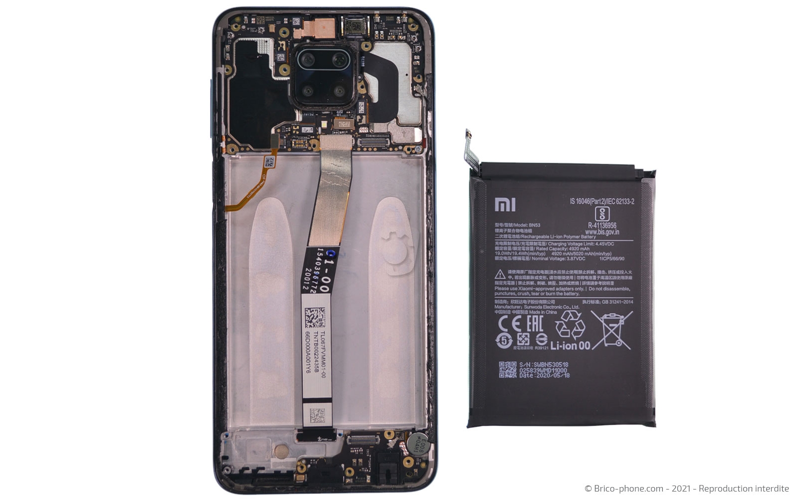 Changement de batterie sur Redmi Note 9 Pro photo 4