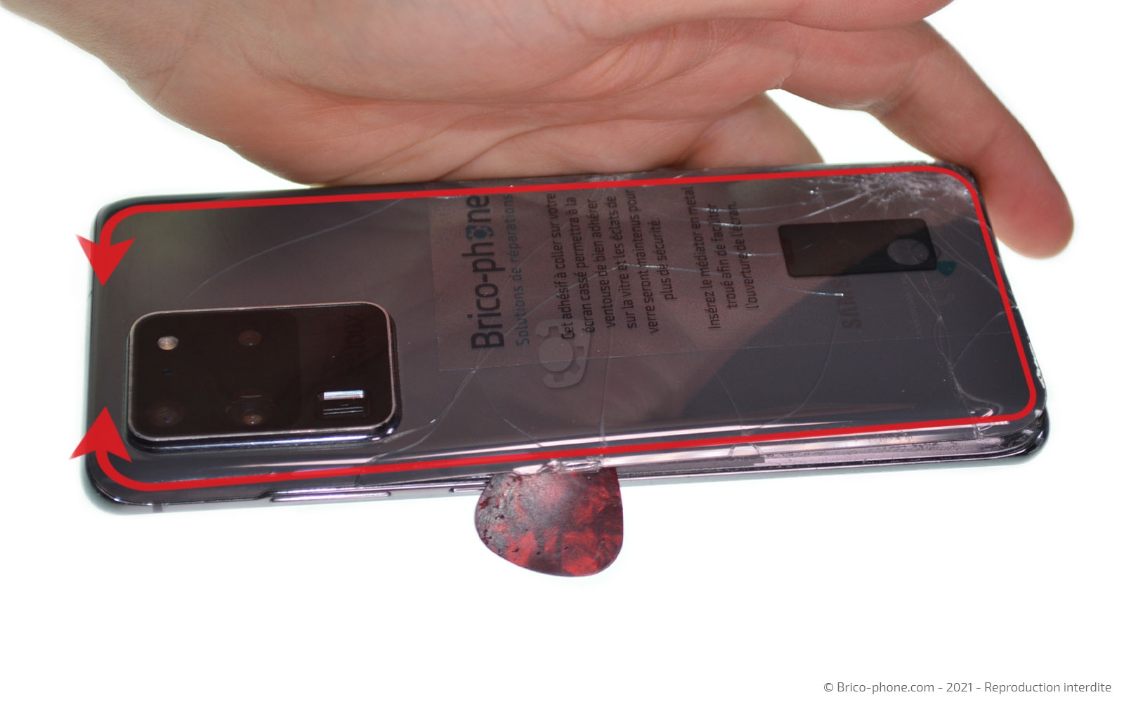 Changement de la vitre arrière sur Galaxy S20 Ultra photo 3