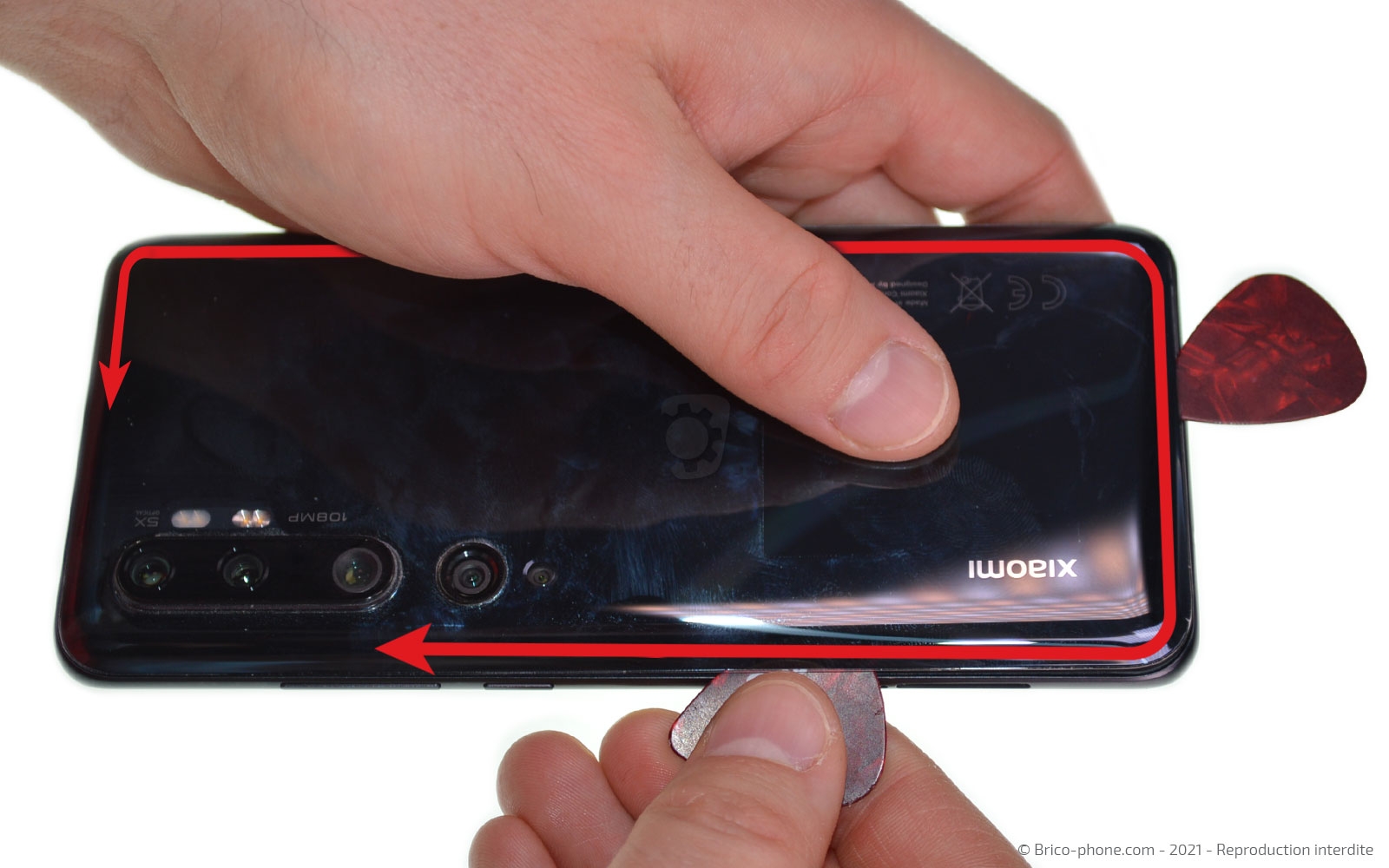 Changement de la vitre arrière sur Mi Note 10 photo 3