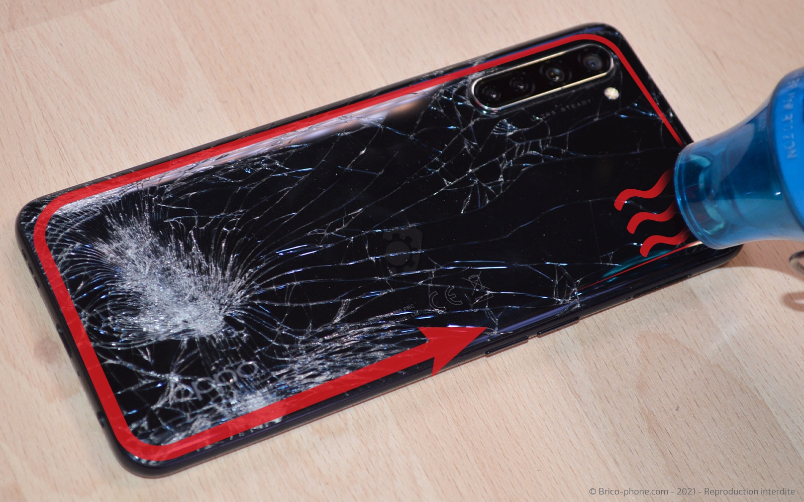 Changement de la vitre arrière  sur Find X2 Lite photo 2